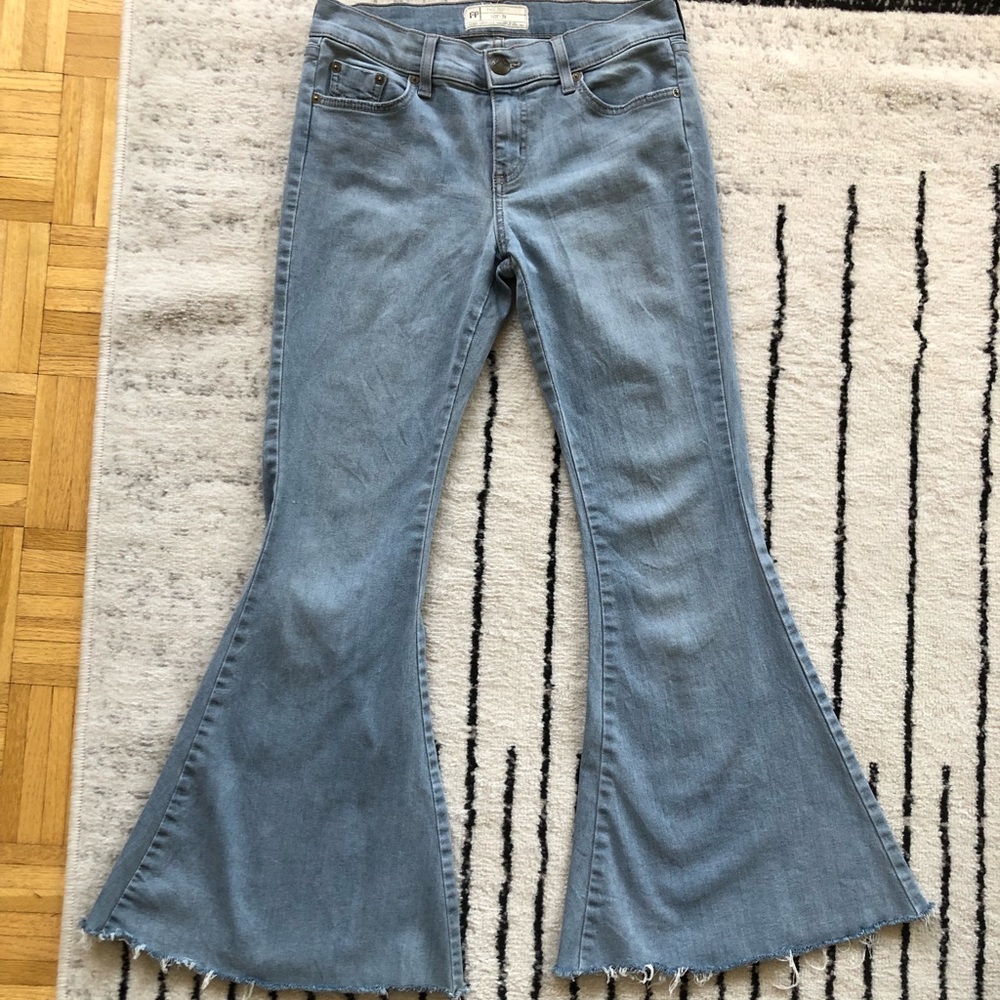 Free People Flare Leg Low Rise Jeans